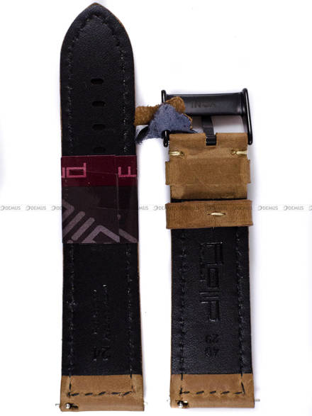 Pasek skórzany do zegarka - Diloy 397.24.3 - 24 mm brązowy
