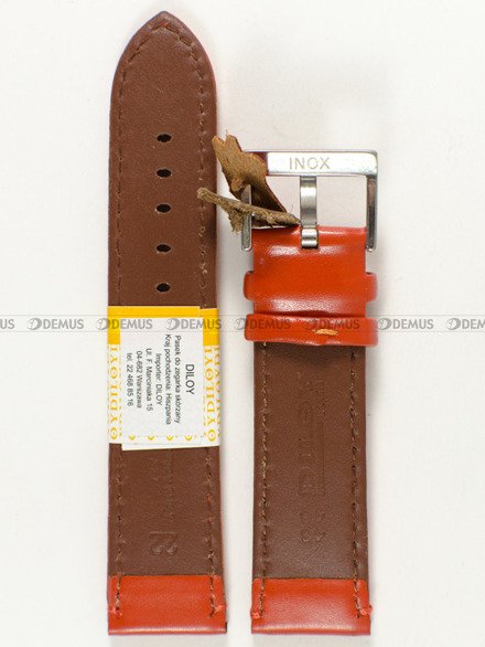 Pasek skórzany do zegarka - Diloy 401.22.12 - 22 mm brązowy
