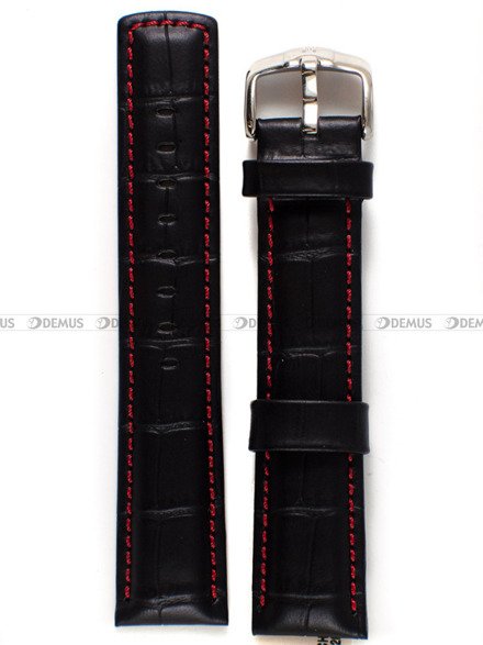 Pasek skórzany do zegarka - Grand Duke XL 02528250-2-22 - 22 mm czarny