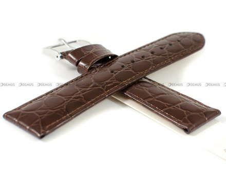 Pasek skórzany do zegarka - Hirsch Crocograin 12322810-2-22 - 22 mm brązowy