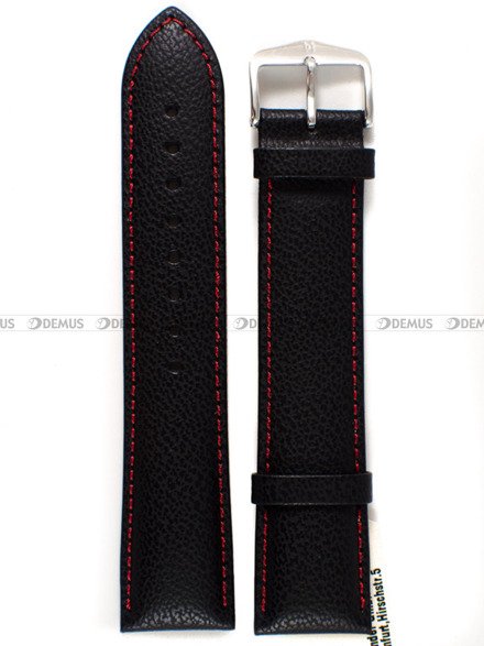 Pasek skórzany do zegarka - Hirsch Jumper XL 04402251-2-22 - 22 mm czarny