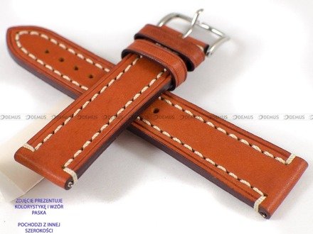 Pasek skórzany do zegarka - Hirsch Liberty 10900270-2-22 - 22 mm brązowy