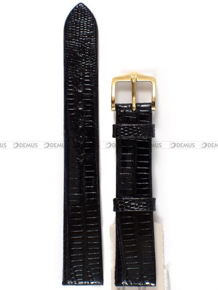 Pasek skórzany do zegarka - Hirsch Reptile 10106750-1-16 - 16 mm czarny