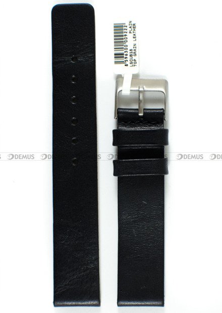Pasek skórzany do zegarka - LAVVU LSCUB18 - 18 mm czarny