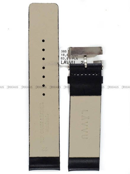 Pasek skórzany do zegarka - LAVVU LSCUB22 - 22 mm czarny