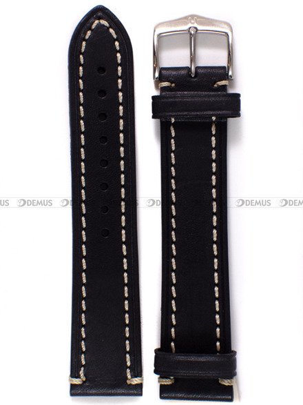 Pasek skórzany do zegarka - Liberty XL 10920250-2-22 - 22 mm czarny