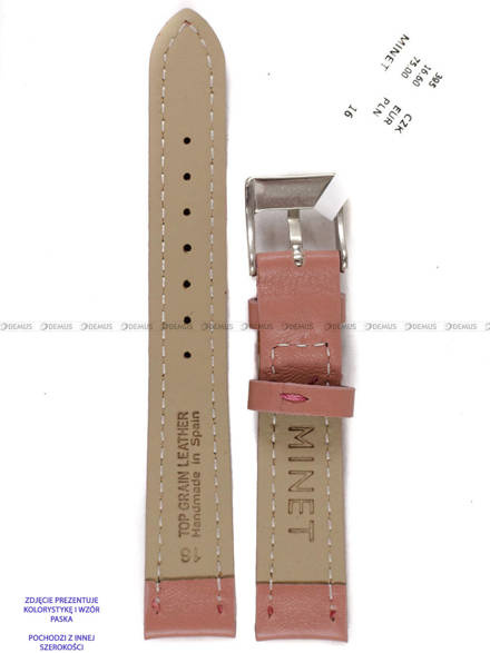 Pasek skórzany do zegarka - Minet MSBUM18 - 18 mm
