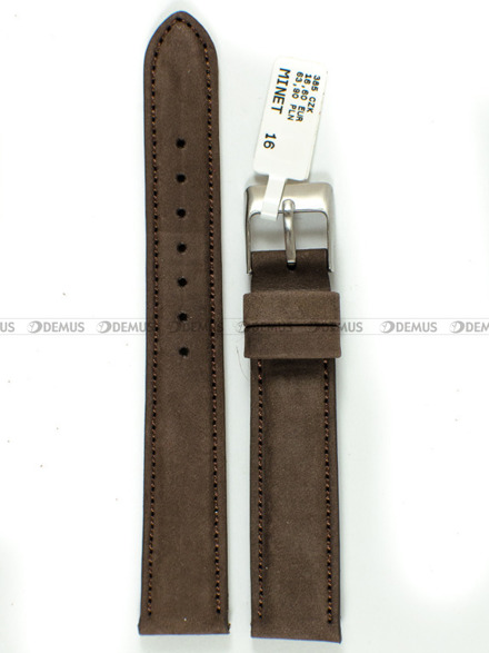 Pasek skórzany do zegarka - Minet MSNUE16 - 16 mm brązowy