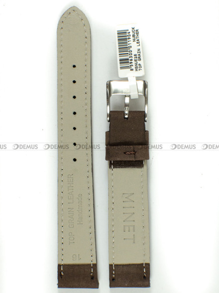 Pasek skórzany do zegarka - Minet MSNUE16 - 16 mm brązowy
