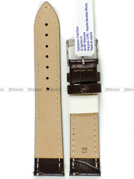 Pasek skórzany do zegarka - Morellato A01D5192480032CR18 - 18 mm brązowy