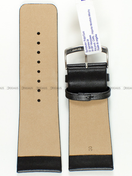 Pasek skórzany do zegarka - Morellato A01X3076875019CR30 - 30 mm czarny