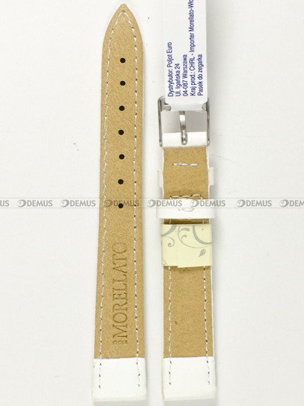 Pasek skórzany do zegarka - Morellato A01X4219A97017CR14 14 mm biały