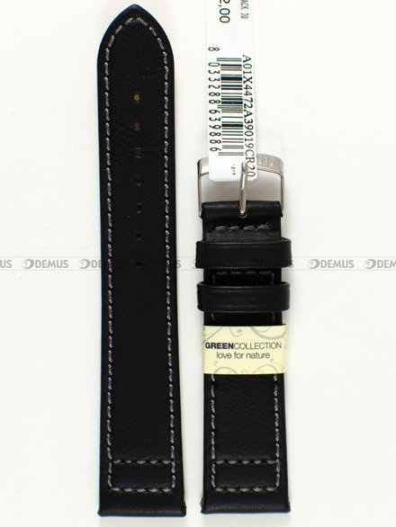 Pasek skórzany do zegarka - Morellato A01X4472A39019CR20 - 20 mm czarny