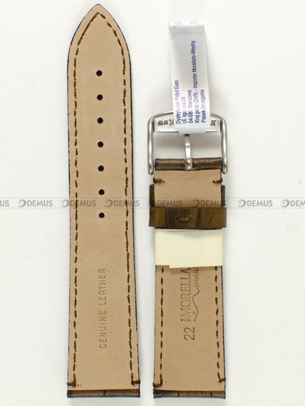 Pasek skórzany do zegarka - Morellato A01X4807B95038CR22 - 22 mm brązowy
