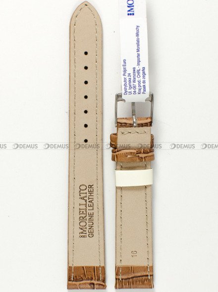 Pasek skórzany do zegarka - Morellato A01X4934A95044CR16 - 16 mm brązowy
