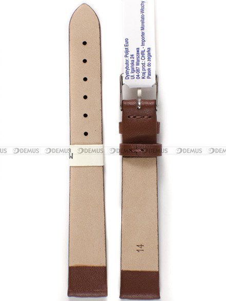 Pasek skórzany do zegarka - Morellato A01X5126875134CR14 - 14 mm brązowy
