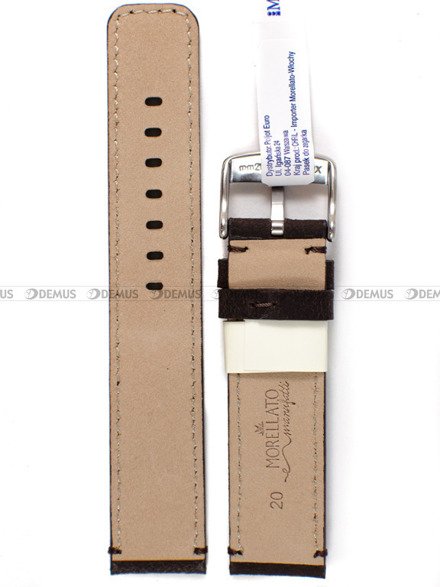 Pasek skórzany do zegarka - Morellato A01X5189B76032CR20 - 20 mm brązowy