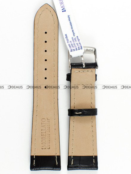 Pasek skórzany do zegarka - Morellato U3252480019 - 20 mm czarny
