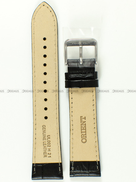 Pasek skórzany do zegarka Orient RA-AC0003S10B - UL002012J0 - 21 mm czarny