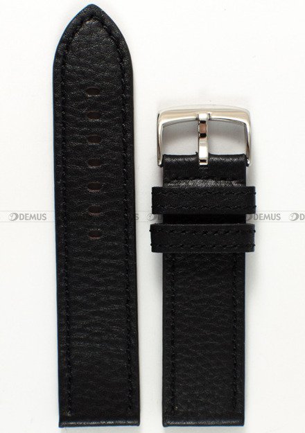 Pasek skórzany do zegarka - Pacific W22.24.1 - 24 mm czarny