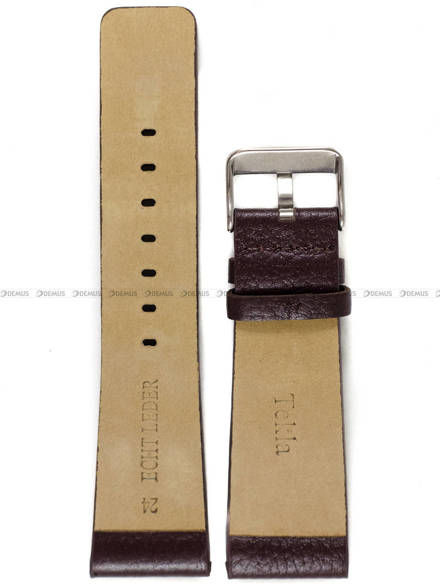 Pasek skórzany do zegarka - Tekla PT23.24.2 - 24 mm brązowy