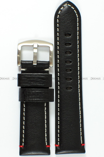 Pasek skórzany do zegarka - Tekla PT49.24.1.7.4 - 24 mm czarny