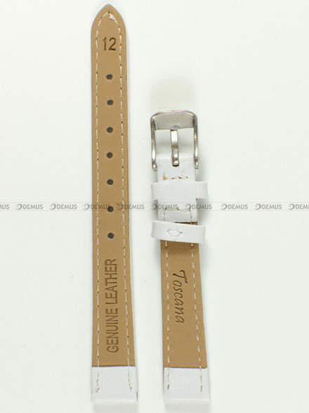 Pasek skórzany do zegarka - Toscana PST-12.7-S - 12 mm biały
