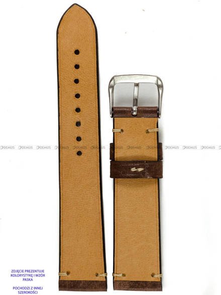 Pasek skórzany ręcznie robiony A. Kucharski Leather - Conceria Il Ponte Maya Simple - chocolate/camel 26 mm