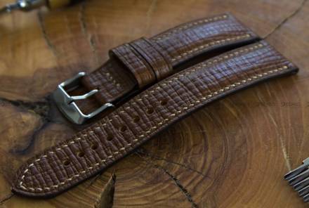 Pasek skórzany ręcznie robiony A. Kucharski Leather - Conceria Puccini Palmellato - chestnut/camel 20 mm