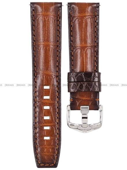 Pasek skórzany z aligatora, ręcznie robiony, do zegarka - Hirsch Tritone Alligator Vintage 08607015-2-22 - 22 mm