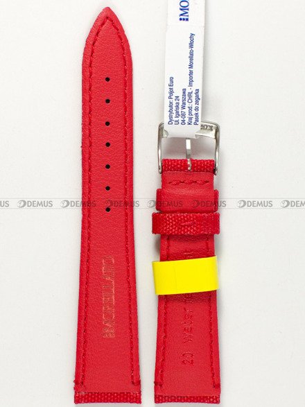Pasek wodoodporny skórzano-nylonowy do zegarka - Morellato A01X5120282083CR20 - 20 mm czerwony