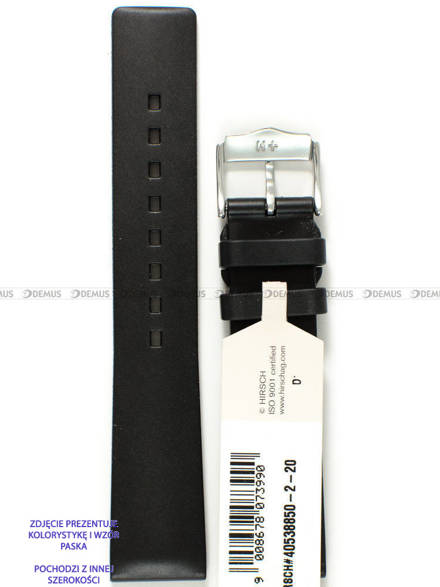 Pasek z naturalnego kauczuku do zegarka - Hirsch Pure 40438850-2-20 XL - 20 mm