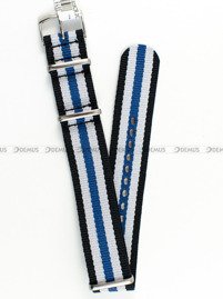 Pasek bawełniany do zegarka - Morellato U3972A74818 - 20 mm czarny niebieski
