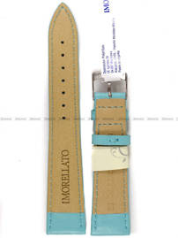 Pasek do zegarka skórzany - Morellato A01X4219A97166 20 mm niebieski