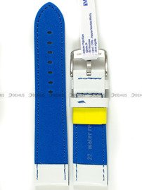 Pasek do zegarka wodoodporny skórzany - Morellato A01X5272C91117CR22 - 22 mm niebieski