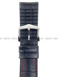 Pasek skórzano-kauczukowy do zegarka - Hirsch George 0925128052-2-22 - 22 mm czarny