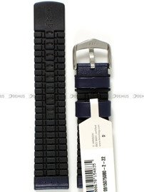Pasek skórzano-kauczukowy do zegarka - Hirsch Tiger 0915075080-2-22 - 22 mm niebieski