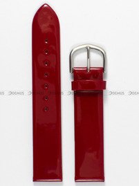 Pasek skórzany do zegarka Bisset - PB44.18.4 - 18 mm czerwony