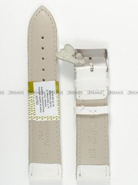 Pasek skórzany do zegarka - Diloy 302.22.22 - 22 mm biały
