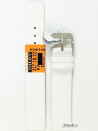 Pasek skórzany do zegarka - Diloy 327.18.22 - 18mm biały