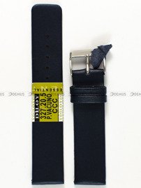 Pasek skórzany do zegarka - Diloy 327.20.5 - 20mm niebieski