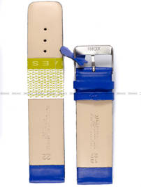 Pasek skórzany do zegarka - Diloy 327.22.16 - 22mm niebieski