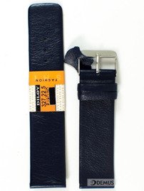 Pasek skórzany do zegarka - Diloy 327.22.5 - 22mm niebieski