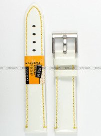 Pasek skórzany do zegarka - Diloy 375.20.22.10 - 20 mm biały