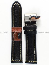 Pasek skórzany do zegarka - Diloy 394.22.1.22 - 22 mm czarny