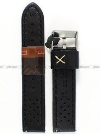 Pasek skórzany do zegarka - Diloy 398.20.1.22 - 20 mm czarny