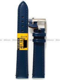 Pasek skórzany do zegarka - Diloy 401.18.5 - 18 mm niebieski