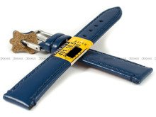 Pasek skórzany do zegarka - Diloy 401.18.5 - 18 mm niebieski