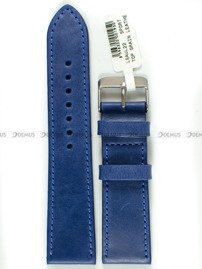 Pasek skórzany do zegarka - LAVVU LSAUL22 - 22 mm niebieski