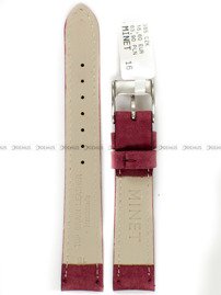 Pasek skórzany do zegarka - Minet MSNUB16 - 16 mm bordowy